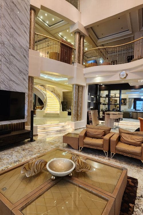 Sophisticated living space with feature lighting and premium furnishing by DecorEffect Nigeria.