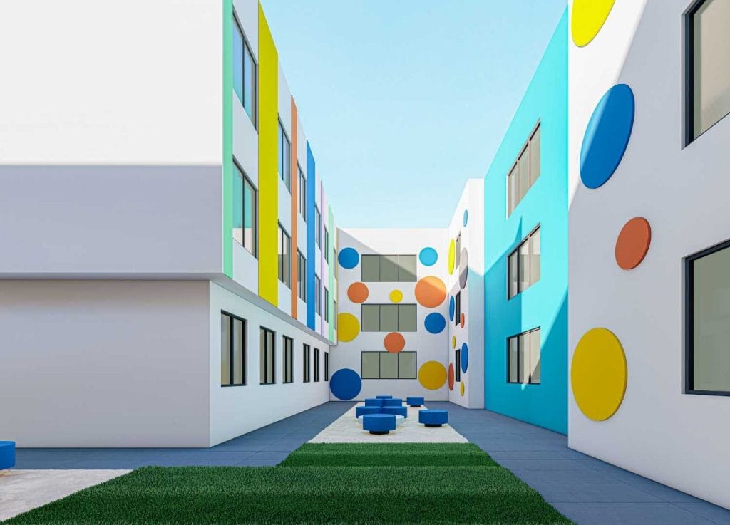 Another View School Exterior-Architectural Plan-Decoreffect and Projects