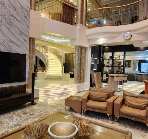 Sophisticated living space with feature lighting and premium furnishing by DecorEffect Nigeria.